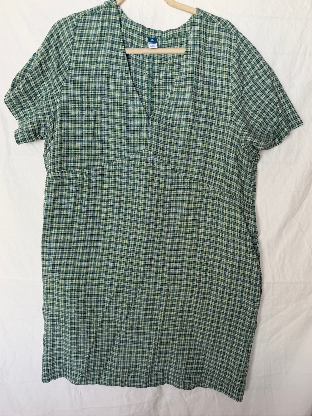 Old Navy Green Plaid V-Neck Dress NWT XL TALL